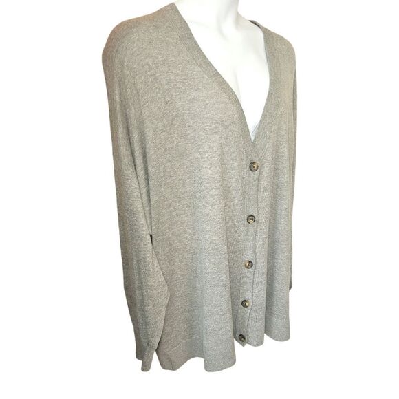 TORRID Plus Size New  Heather Gray Drop Shoulder Cotton Boyfriend Cardigan 4X - Picture 3 of 16